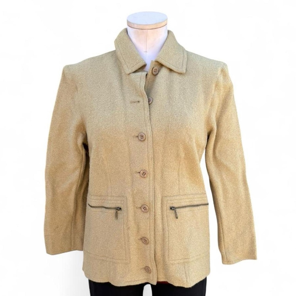 Talbots Women's Tan Alpaca Wool Pea Coat